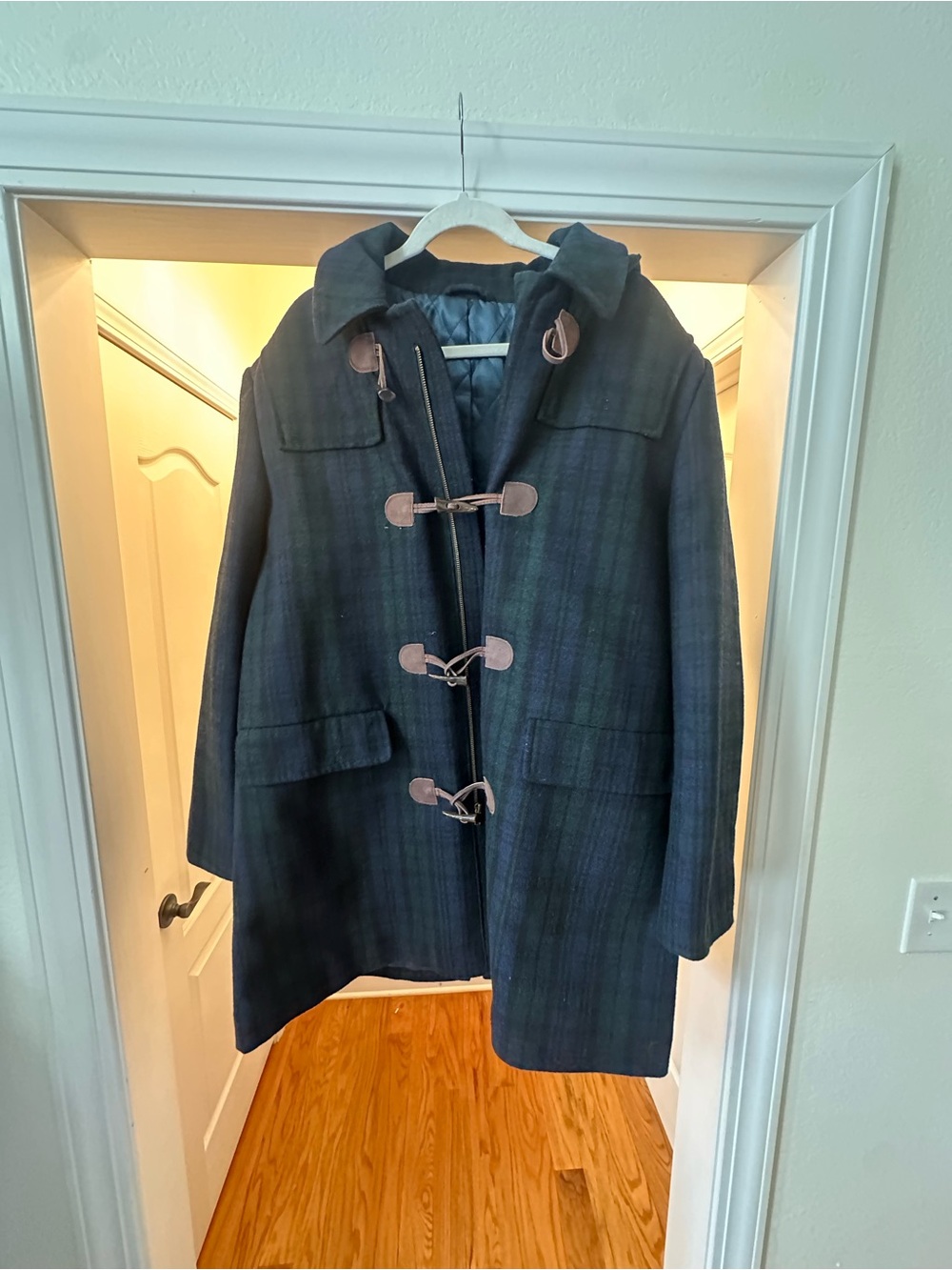 Ralph Lauren Dark Navy & Green Plaid Pea Coat